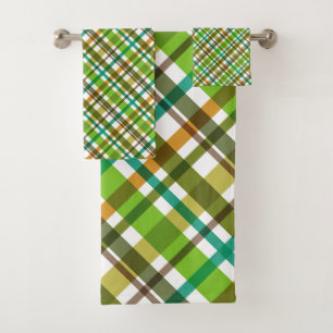 Christmas Colours Plaid  Bath Towel Set