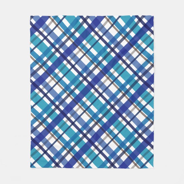 Christmas Colours Plaid  Fleece Blanket (Front)