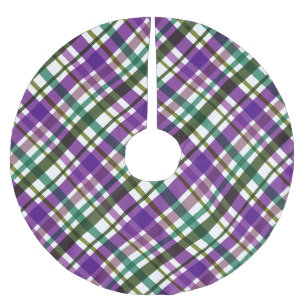 Christmas Colours Plaid Purple Green Brushed Polyester Tree Skirt