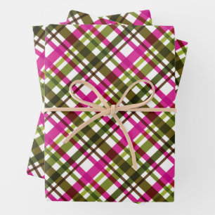 Christmas Colours Plaid  Wrapping Paper Sheet