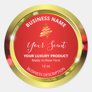 Christmas Colours Red And Gold Product Labels