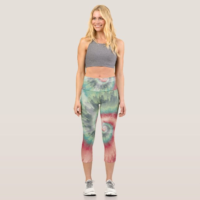 Christmas Colours Tie Dye Yoga Pant (Front)