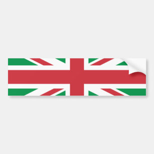Christmas Colours Union Jack Bumper Sticker