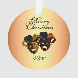 Christmas Comedy and Tragedy Theatre Masks Ornament