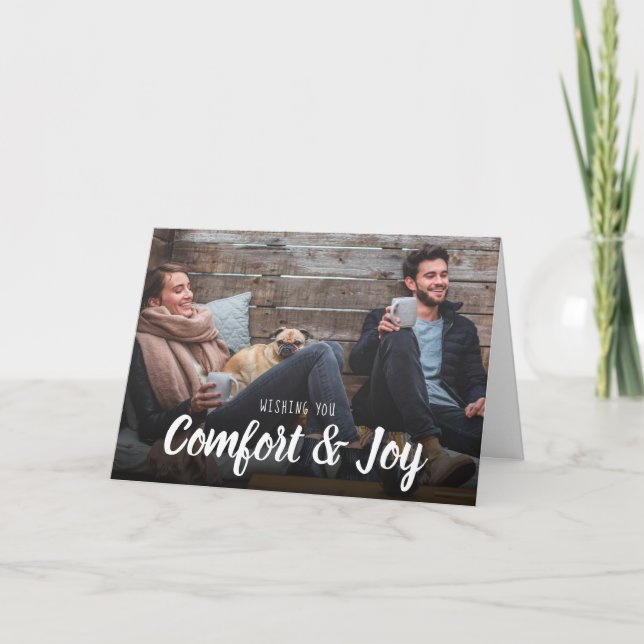 Christmas Comfort Joy Photo Holiday Card (Front)