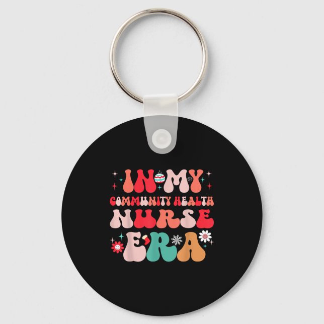 Christmas Community Health Nurse Present For Funny Key Ring (Front)