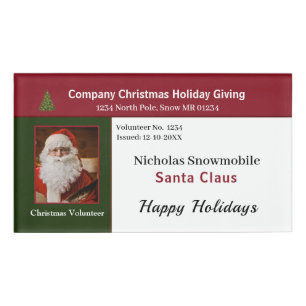 Christmas Company Business ID Identification Name Tag