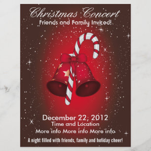 Christmas Concert Bells and Candy Cane Flyer
