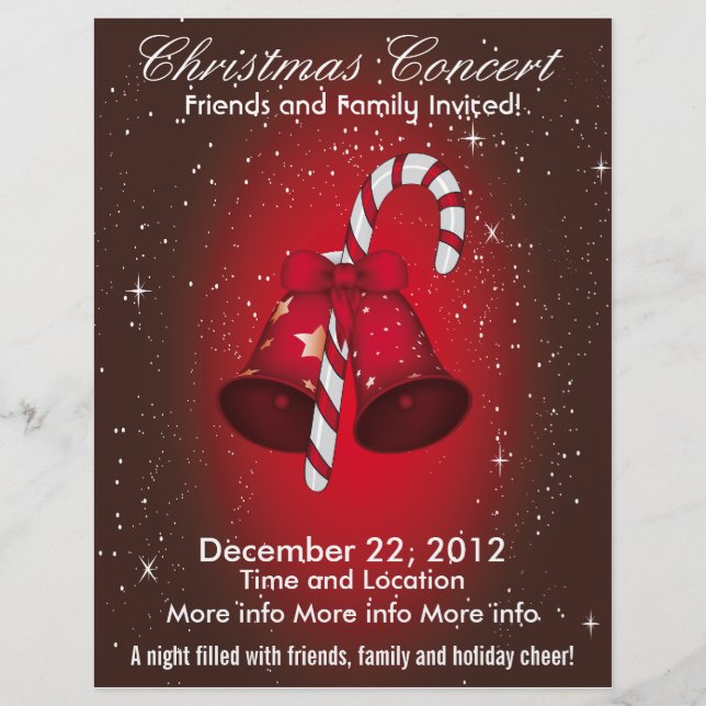 Christmas Concert Bells and Candy Cane Flyer (Front)