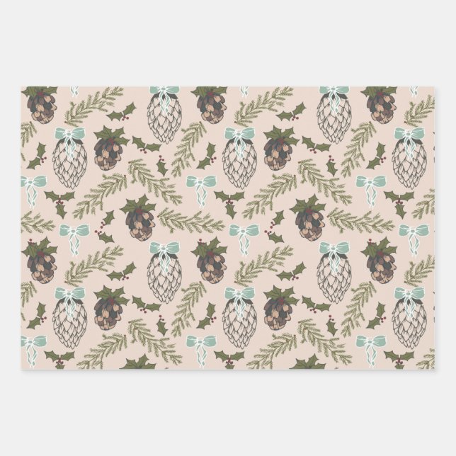 Christmas Cone Wrapping Paper Sheet (Front)