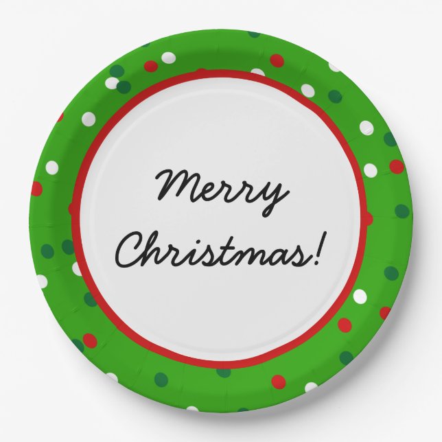 Christmas Confetti • Christmas Tree Sprinkles Paper Plate (Front)