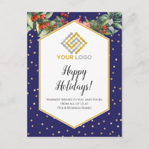 Christmas Confetti Logo Business Postcard