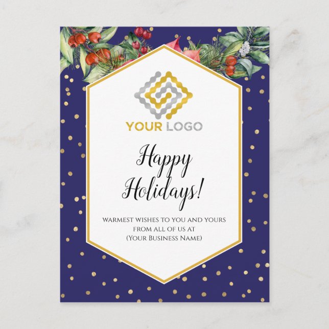 Christmas Confetti Logo Business Postcard (Front)