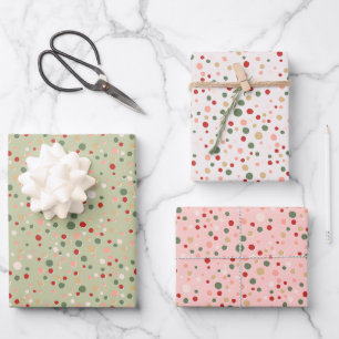 Christmas Confetti Polka Dot Wrapping Paper Set