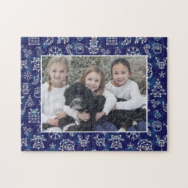 Christmas Constellation Pattern | Family Photo Jigsaw Puzzle (Horizontal)