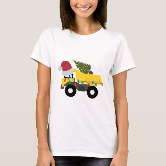 Christmas Construction Trucks T-Shirt (Front)