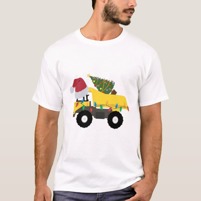 Christmas Construction Trucks T-Shirt (Front)