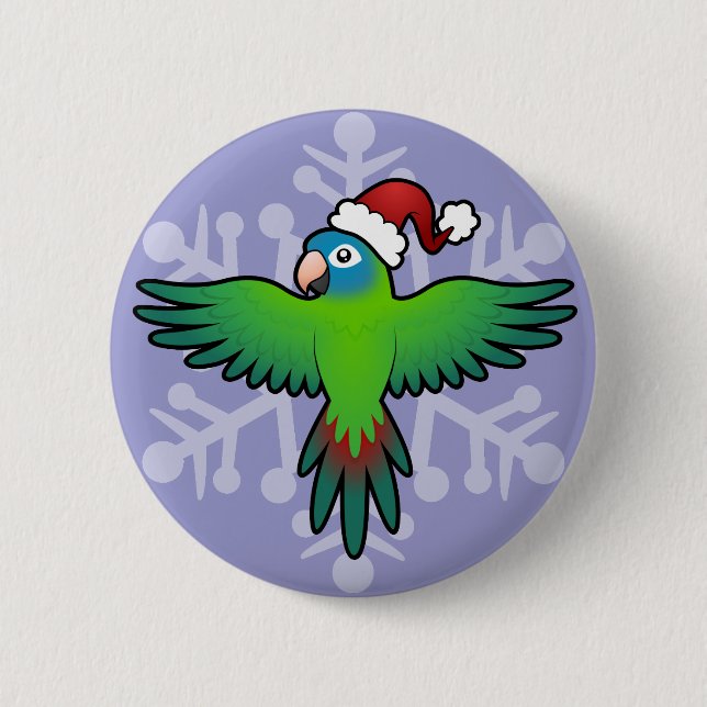 Christmas Conure / Lorikeet / Parrot 6 Cm Round Badge (Front)