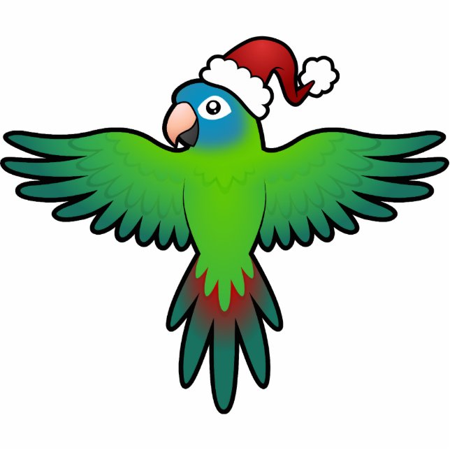 Christmas Conure / Lorikeet / Parrot Photo Sculpture Decoration (Front)