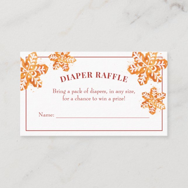 Christmas Cookie Baby Shower Diaper Raffle Ticket (Front)