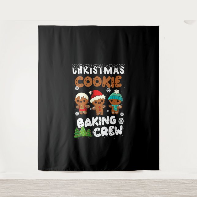 Christmas cookie baking crew | christmas present tapestry (Front)