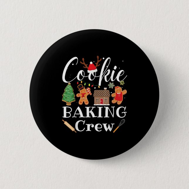 Christmas Cookie Baking Crew Family Baking Team Fu 6 Cm Round Badge (Front)