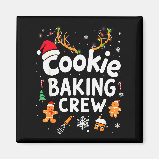 Christmas Cookie Baking Crew Family Baking Team Fu Magnet (Front)