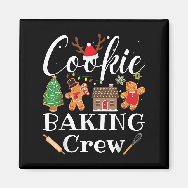 Christmas Cookie Baking Crew Family Baking Team Fu Magnet (Front)