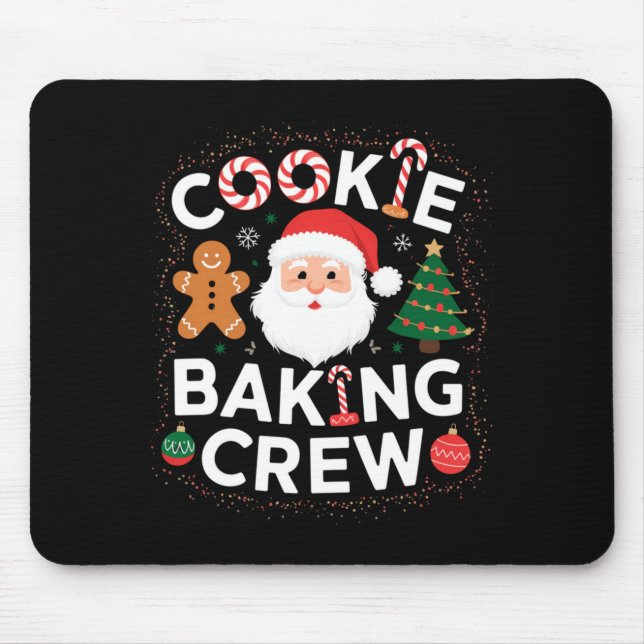 Christmas Cookie Baking Crew Family Christmas Baby Mouse Mat (Front)