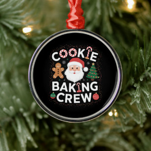 Christmas Cookie Baking Crew Family Christmas  Metal Tree Decoration