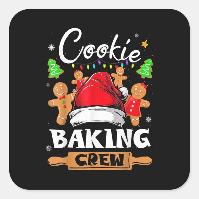 Christmas Cookie Baking Crew Funny Pajamas Family Square Sticker (Front)
