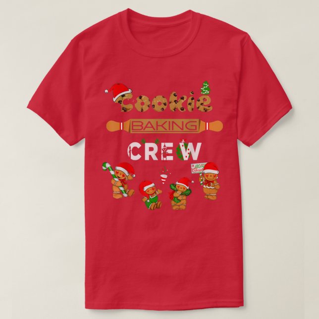 Christmas Cookie Baking Crew Funny Pyjamas Family  T-Shirt (Design Front)