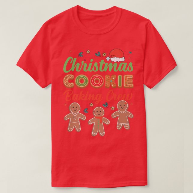 Christmas Cookie Baking Crew Gingerbread Team Sant T-Shirt (Design Front)