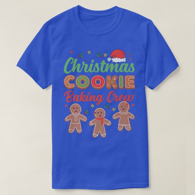 Christmas Cookie Baking Crew Gingerbread Team Sant T-Shirt (Design Front)