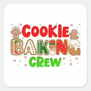 Christmas Cookie Baking Crew Group Matching Xmas Square Sticker