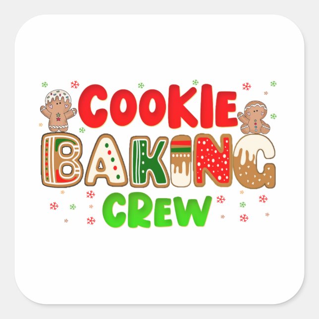 Christmas Cookie Baking Crew Group Matching Xmas   Square Sticker (Front)