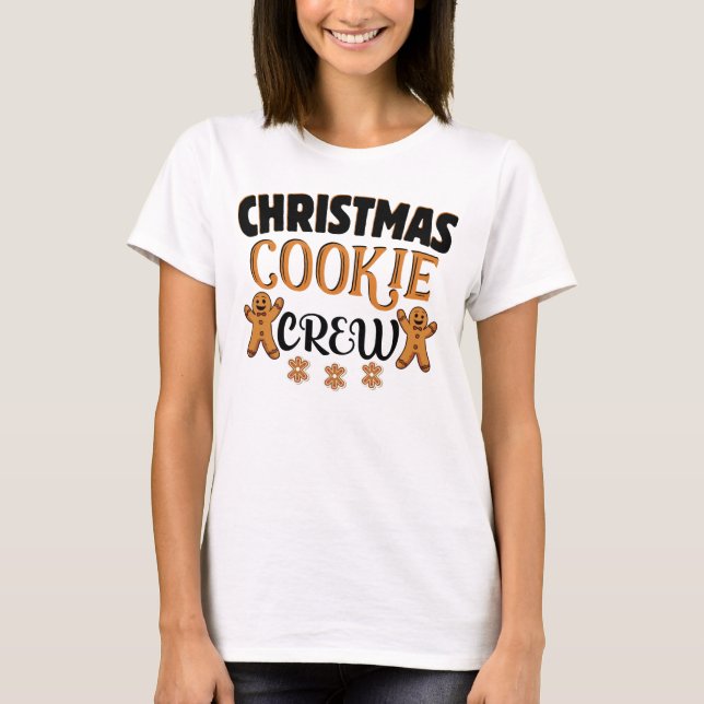 Christmas Cookie Baking Crew Matching Family T-Shirt (Front)