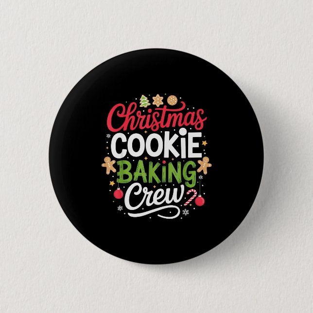 Christmas Cookie Baking Crew Mom Funny Proud Holid 6 Cm Round Badge (Front)