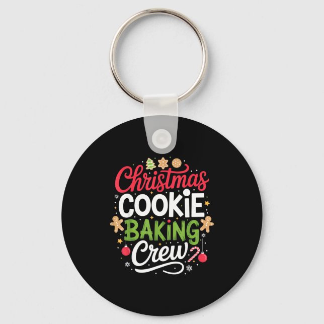Christmas Cookie Baking Crew Mom Funny Proud Holid Key Ring (Front)