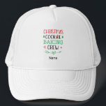 Christmas Cookie Baking Crew Name Matching Family Trucker Hat<br><div class="desc">This personalised holiday ball cap,  with the words "Christmas Cookie Baking Crew",  is a perfect matching trucket hat for the family that loves to bake Christmas cookies together. This hat is a great personalised gift for a Mum,  Dad,  Grandma,  or Grandpa who loves to bake.</div>