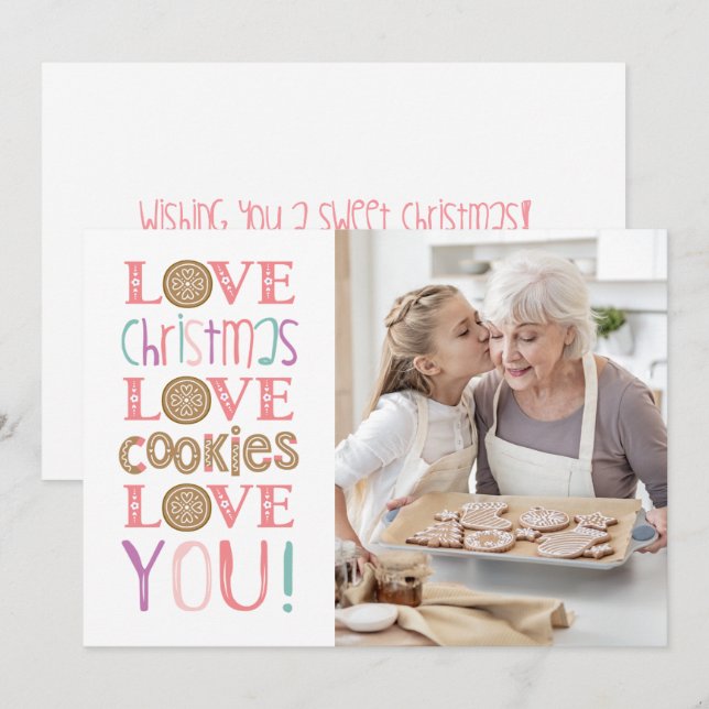 Christmas Cookie Baking Family Photo Holiday Card (Front/Back)