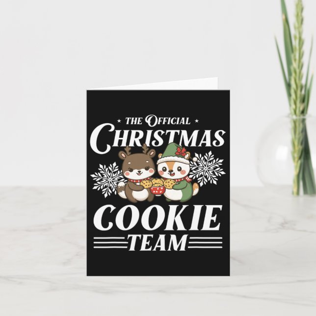 Christmas Cookie Baking Team Funny X-mas Animals  Card (Front)