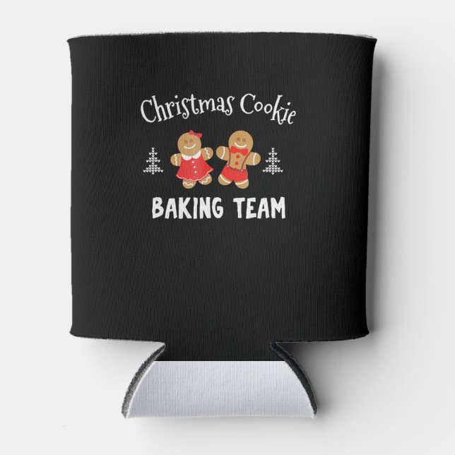 Christmas cookie baking team | gingerbread man can cooler (Front)