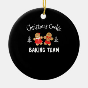 Christmas cookie baking team gingerbread man ceramic tree decoration