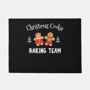 Christmas cookie baking team   gingerbread man doormat