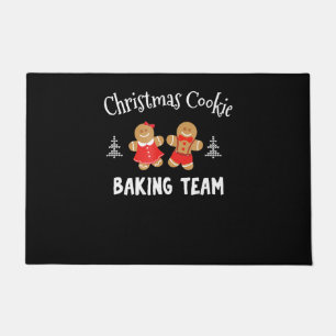 Christmas cookie baking team   gingerbread man doormat