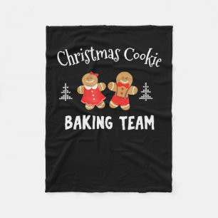 Christmas cookie baking team gingerbread man fleece blanket