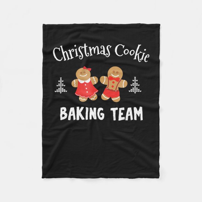 Christmas cookie baking team | gingerbread man fleece blanket (Front)