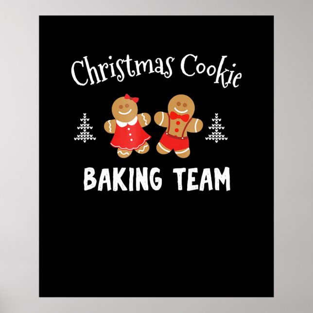 Christmas cookie baking team | gingerbread man poster (Front)