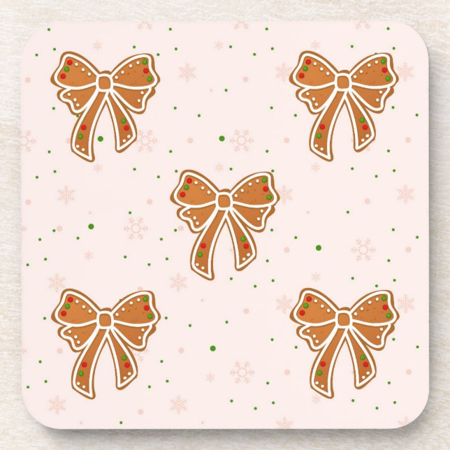 Christmas Cookie Bows Coaster (Front)